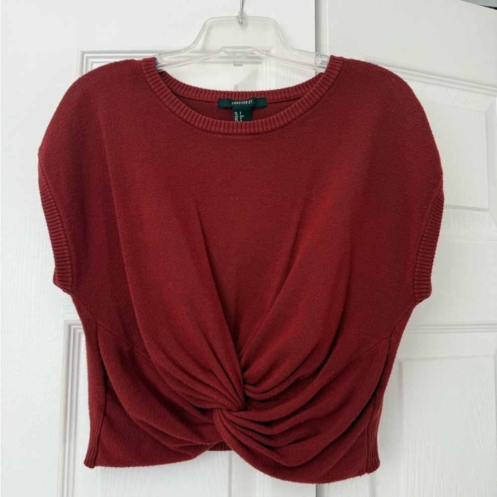 Burgundy Brown Crop Top